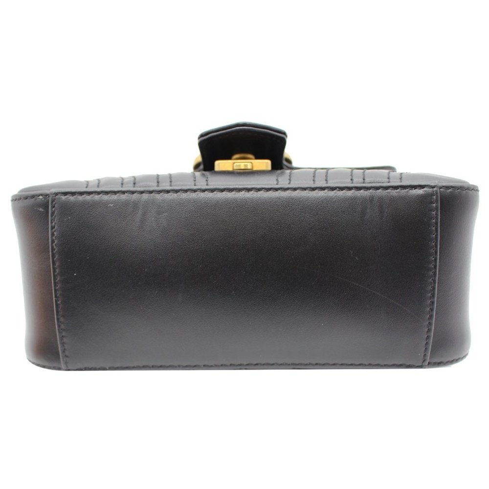 GUCCI  GG Marmont Mini Leather Top Handle Shoulder Bag Black 547260 - Picture 7 of 12